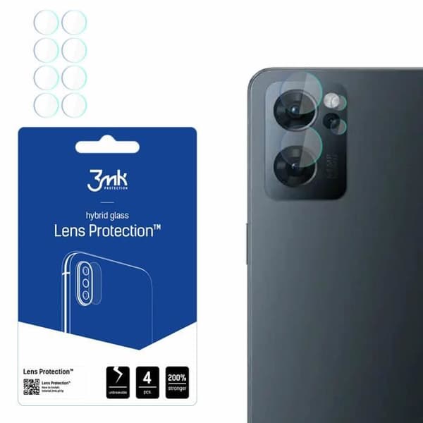 Paket med 4 3MK Oppo Reno 7 5G linsskydd - genomskinliga - TU