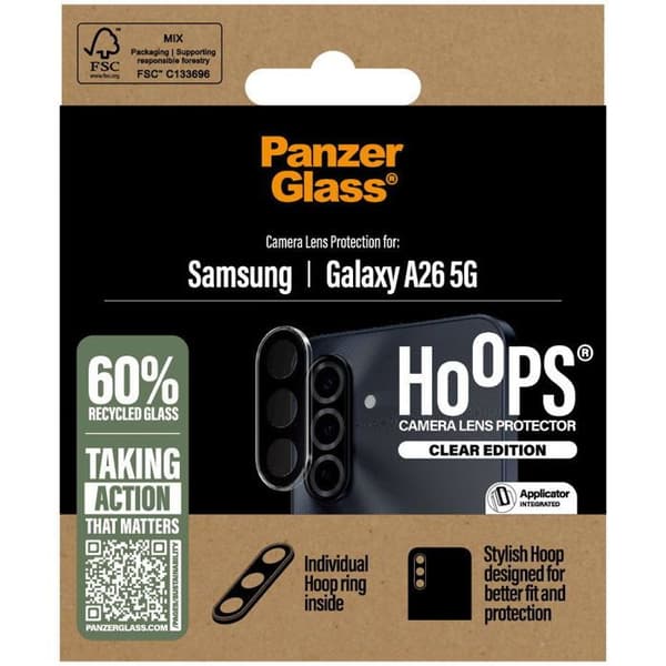 PanzerGlass Hoops Samsung Galaxy A26 5G klara skyddsringar för kamerans objektiv