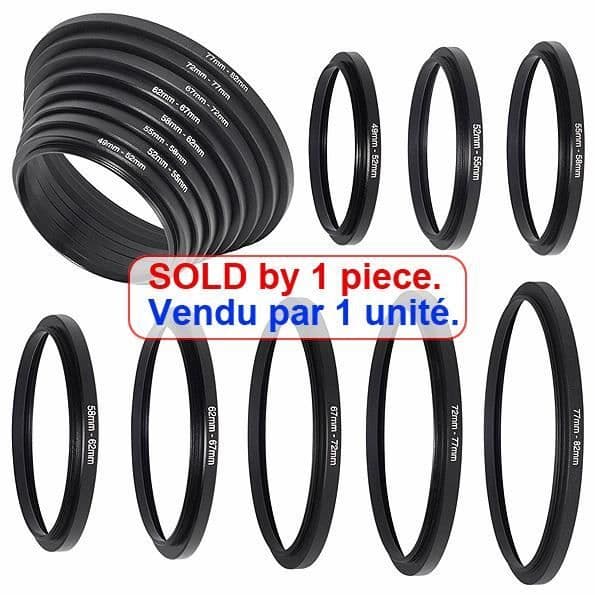 58 mm filteradapterring på 52 mm diameter lins Step Up Adapter 897
