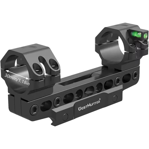 Kohdistinjalusta, säädettävä pituus, Picatinny-opas, 30 mm rengasläpimitta,Musta-30MM