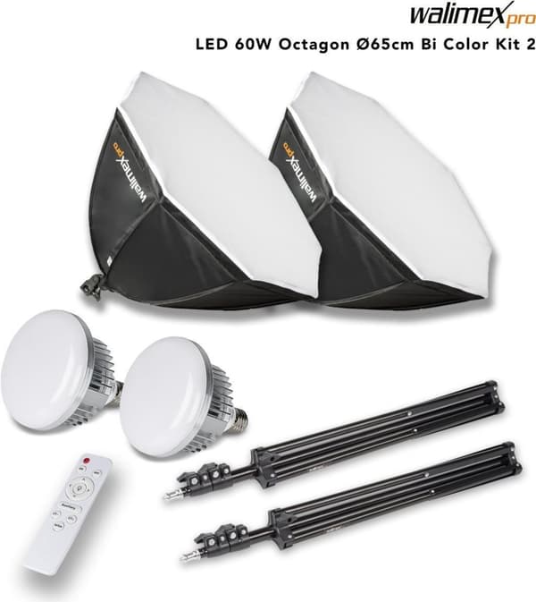 Walimex pro LED 60W Octagon Ø65cm Bi Color Kit 2 (23108)