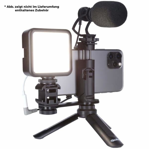 Rollei Smartphone Holder II, professionell stativfäste mobiltelefonhållare i läge