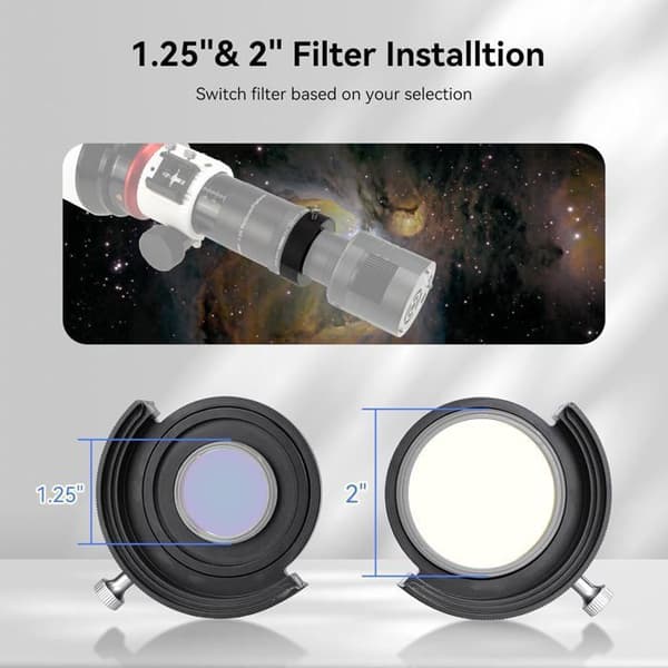 Svbony SV226 Filter Drawer för teleskop M42-M48, Filterhjul, För filter på 1,25" och 2", för Astrofotografi