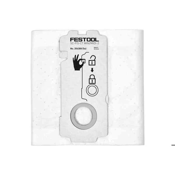 Set med 5 SELFCLEAN filterpåsar SC-FIS-CT MINI/MIDI-2/5/CT15 - FESTOOL - 204308