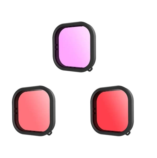 Objektiv vandtæt filtersæt Telesin til GoPro Hero 9 / Hero 10 / Hero 11 / Hero 12 (GP-FLT-904)