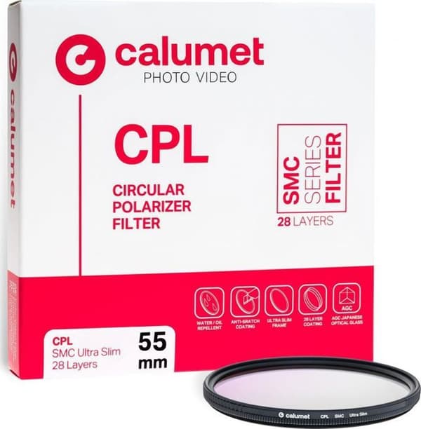 Skydd av foto- och optikfilter Calumet - CALSACPL55 - CPL-filter SMC 55 mm Ultra Slim 28 skikt