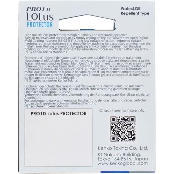 Filtrera Kenko Protector Pro1D Lotus 72mm