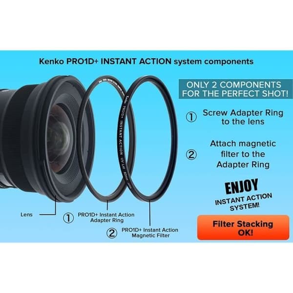 UV-filter - KENKO - PRO1D Instant Action - 58mm - Magnetiskt system - Hög kvalitet