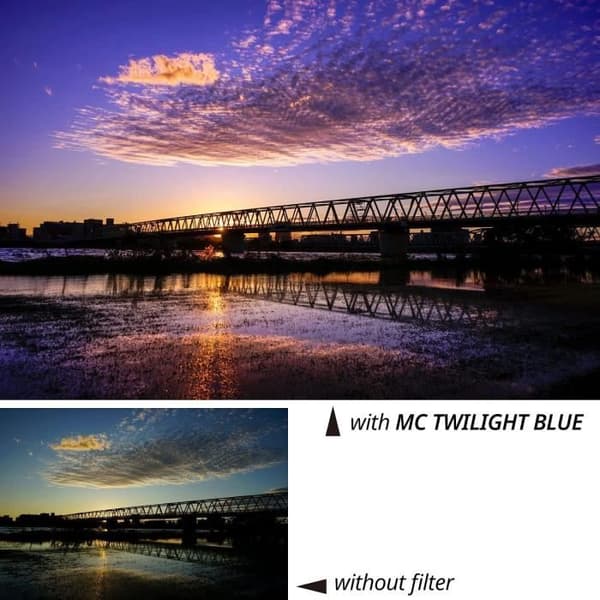 Filtr med effekt - Kenko - MC Twilight Blue - 82mm - Multilager optisk behandling - Nattfotografi