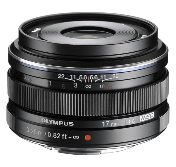 M.Zuiko Digital 17mm f/1.8, musta