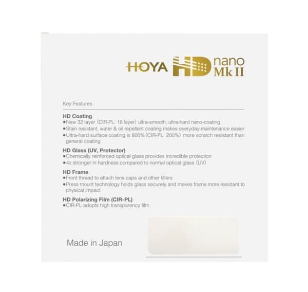 Hoya suodatin pyöreä polarisaattori HD Nano Mk II 62mm