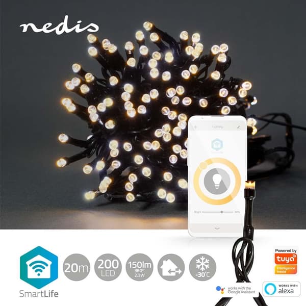 SmartLife Julelys | Streng | Wi-Fi | Varm Hvit | 200 LED's | 20.0 m | Android™ / IOS