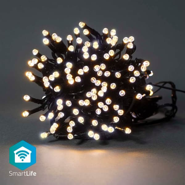 SmartLife jluelys | Snor | Wi-Fi | Varm Hvid | 200 LED's | 20.0 m | Android™ / IOS Sort