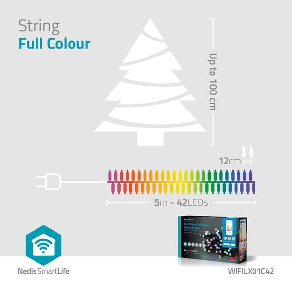SmartLife jluelys | Snor | Wi-Fi | RGB | 42 LED's | 5.00 m | Android™ / IOS