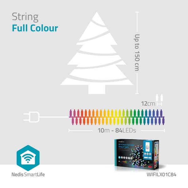 SmartLife Jouluvalot | Nauha | Wi-Fi | RGB | 84 LED's | 10.0 m | Android™ / IOS