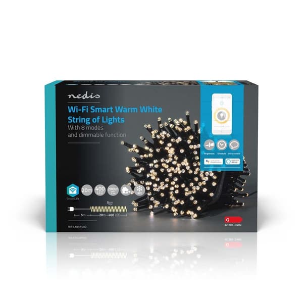 SmartLife Julelys | Streng | Wi-Fi | Varm Hvit | 400 LED's | 20.0 m | Android™ / IOS