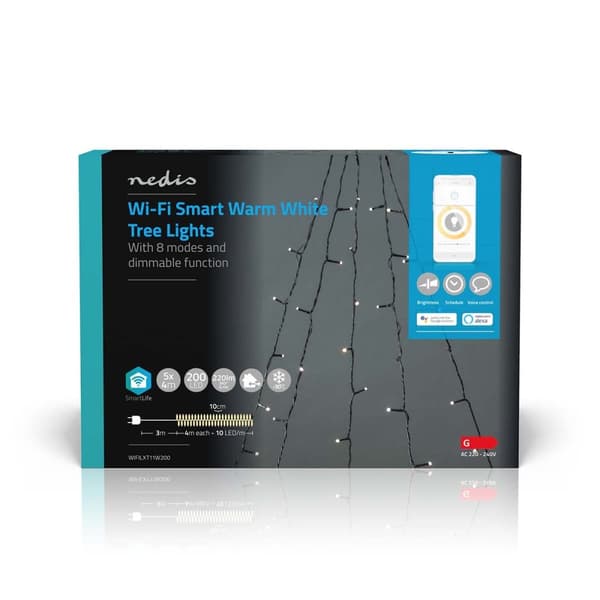 SmartLife Julelys | Tre | Wi-Fi | Varm Hvit | 200 LED's | 20.0 m | 5 x 4 m | Android™ / IOS