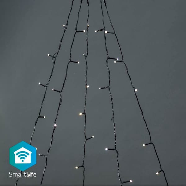 SmartLife Julelys | Tre | Wi-Fi | Varm Hvit | 200 LED's | 20.0 m | 5 x 4 m | Android™ / IOS Sort