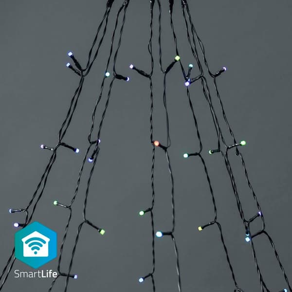 SmartLife Julbelysning | Träd | Wi-Fi | RGB | 180 LED's | 10 x 2 m | Android™ / IOS Svart