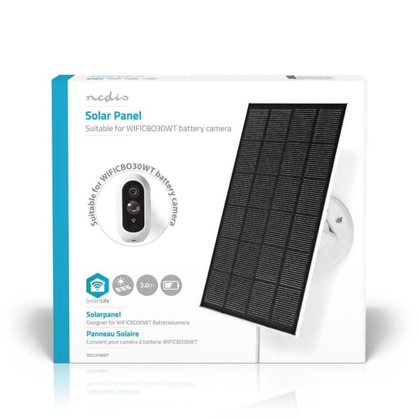 Solpanel | 5.3 V DC | 0.5 A A | Micro USB | Kabellængde: 3.00 m | Tilbehør til: WIFICBO30WT