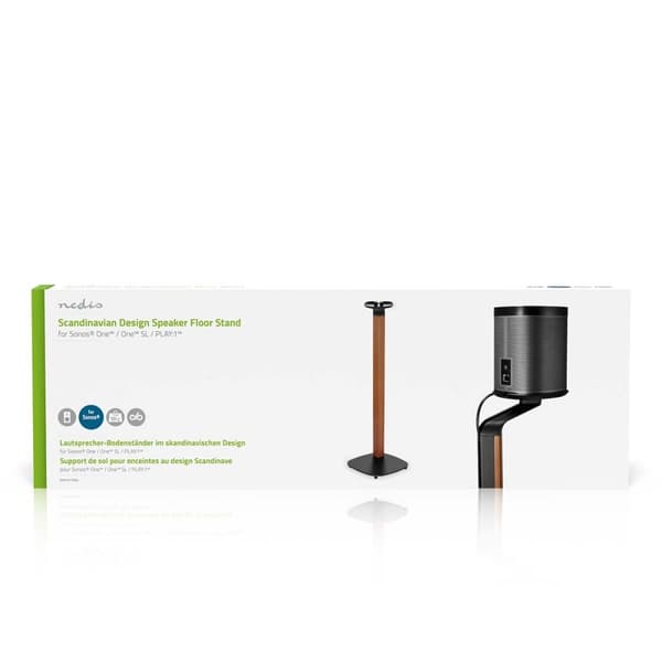 Speaker Mount | Kompatibel med: Sonos® One SL™ / Sonos® One™ / Sonos® PLAY:1™ | Stand | 10 kg | Fast | Metal / Træ | Brun / Sort