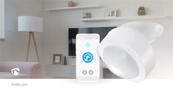 SmartLife Smartrörelsesensor | Wi-Fi | Batteridriven / Strömadapter | Detektorvinkel: 120 ° | Detektorområde: 10.0 m | Vit
