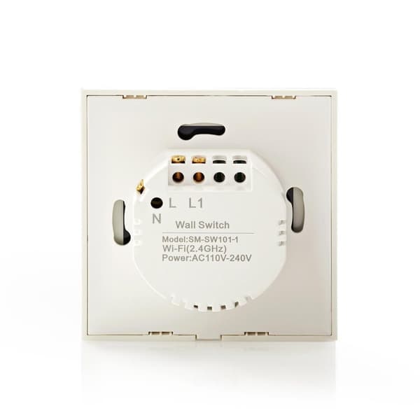 SmartLife Seinäkytkin | Wi-Fi | Yksittäinen | Seinäkiinnitys | 1000 W | Android™ / IOS | Lasi | Valkoinen