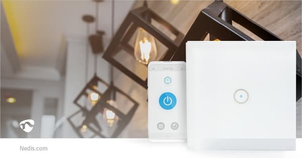 SmartLife Seinäkytkin | Wi-Fi | Yksittäinen | Seinäkiinnitys | 1000 W | Android™ / IOS | Lasi | Valkoinen