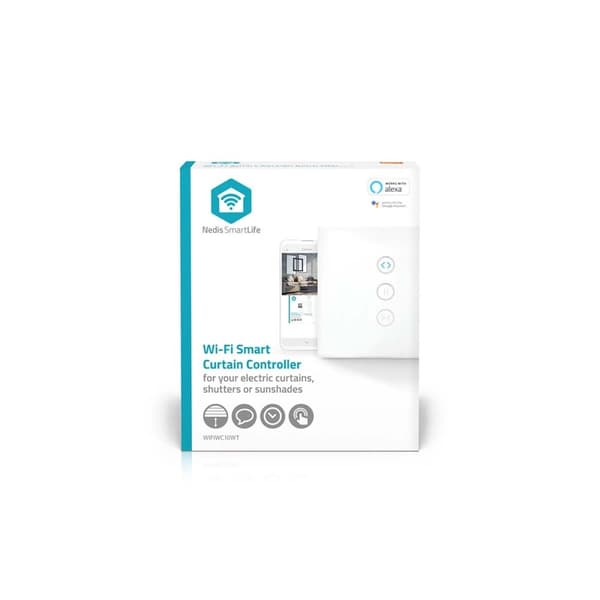 SmartLife Vægkontakt | Wi-Fi | Gardin / Lukker / Solskærm | Vægbeslag | 300 W | Android™ / IOS | Glas | Hvid