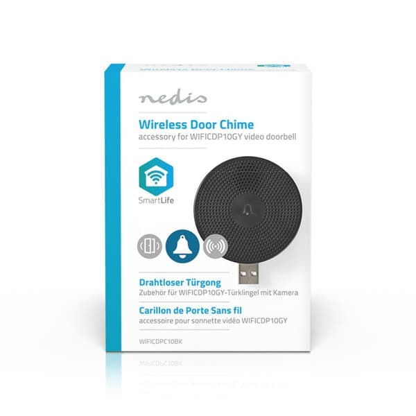 SmartLife Ringklocka | Wi-Fi | Tillbehör till: WIFICDP10GY | USB ström | 4 Ljud | 5 V DC | Justerbar volym | Svart
