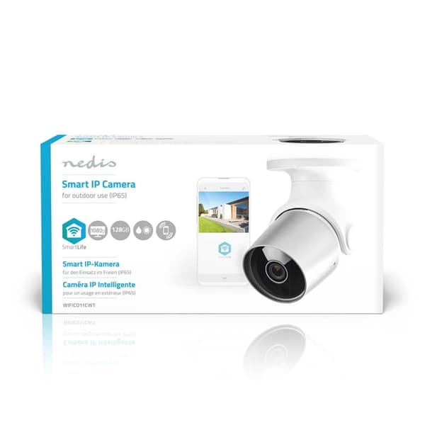 SmartLife Utendørs kamera | Wi-Fi | Full HD 1080p | IP65 | Cloud Storage (valgfritt) / microSD (ikke inkludert) | 12 V DC | Med bevegelses sensor | Na