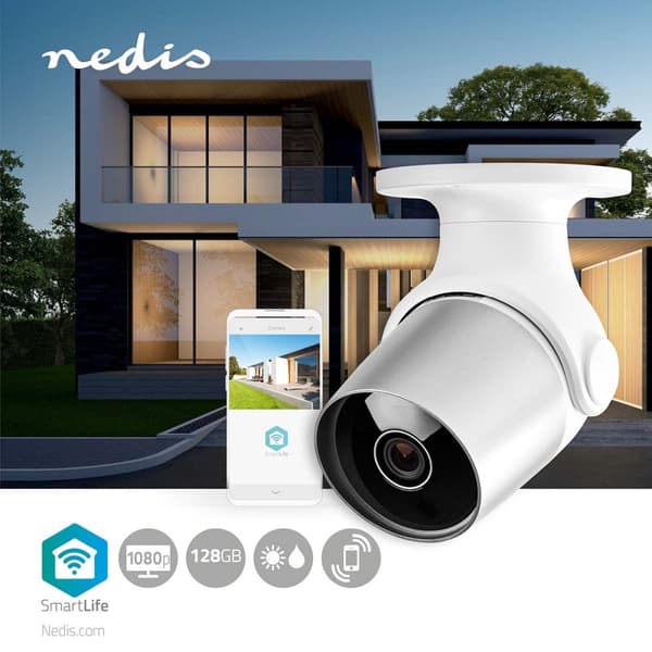SmartLife Utendørs kamera | Wi-Fi | Full HD 1080p | IP65 | Cloud Storage (valgfritt) / microSD (ikke inkludert) | 12 V DC | Med bevegelses sensor | Na