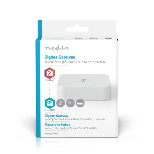 SmartLife Gateway | Zigbee 3.0 | 40 Enheter | USB ström | Android™ / IOS | Vit