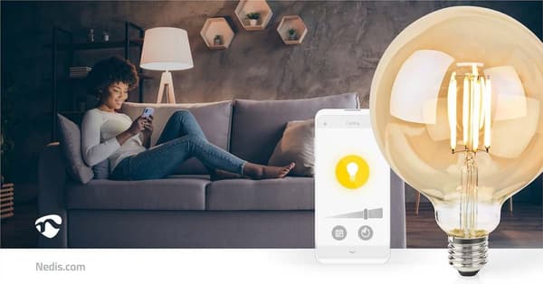 SmartLife LED Filamenttilamppu | Wi-Fi | E27 | 806 lm | 7 W | Lämmin Valkoinen | 1800 - 3000 K | Lasi | Android™ / IOS | Globe | 1 kpl