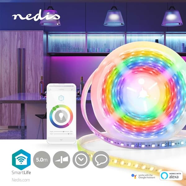 SmartLife LED-Bånd | Wi-Fi | Flerfarvet | SMD | 5.00 m | IP65 | 2700 K | 960 lm | Android™ / IOS