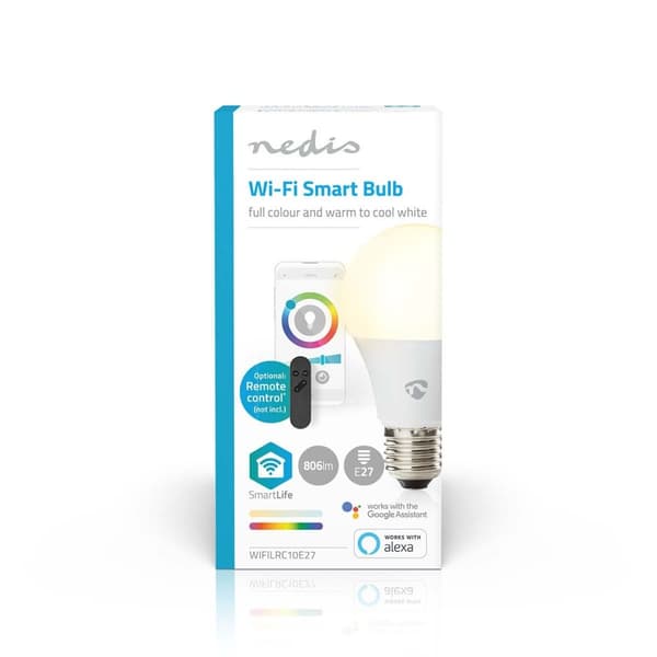 SmartLife Full Färg Glödlampa | Wi-Fi | E27 | 806 lm | 9 W | RGB / Varm till cool vit | 2700 - 6500 K | Android™ / IOS | Glödlampa | 1 st.