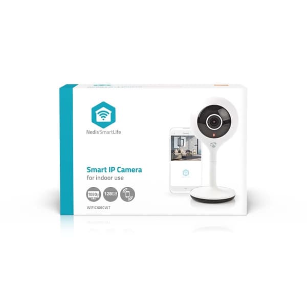SmartLife Innendørs kamera | Wi-Fi | Full HD 1080p | Cloud Storage (valgfritt) / microSD (ikke inkludert) | Med bevegelses sensor | Nattsyn | Hvit