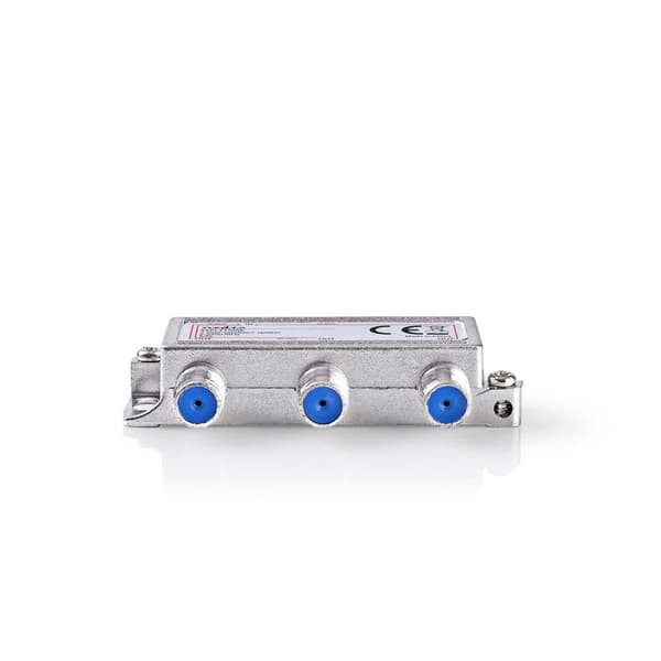 Satellit Splitter | 5 - 2400 MHz | 10.5 dB | Antal input: 1 | Antal output: 3 | Impedans: 75 Ohm | Zinc | Sølv