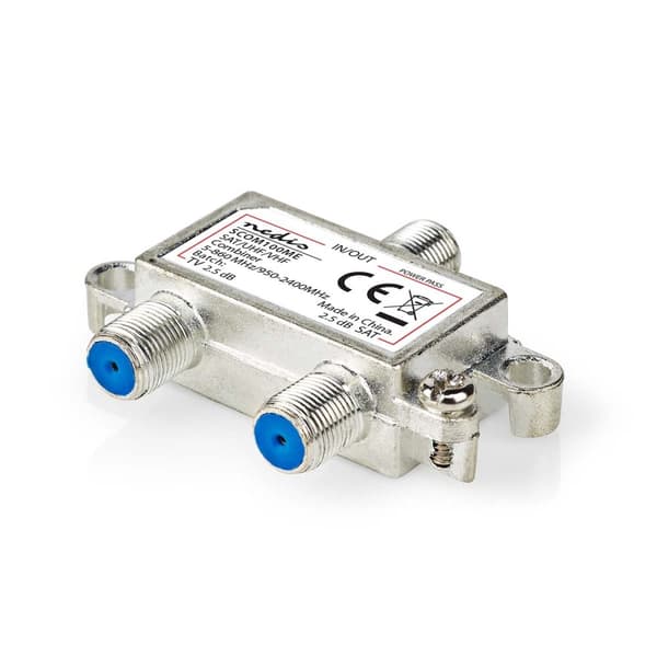satellitt combiner | 5-862 MHz | 950-2400 MHz | 75 Ohm | Power pass | Sink | Sølv