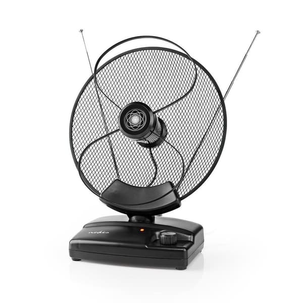 innendørs antenne | Aktiv | FM / UHF / VHF | Mottaksområde: 0-25 km | LTE700 | Forsterkning: 36 dB | Forsterkningskontroll | ABS | Sort