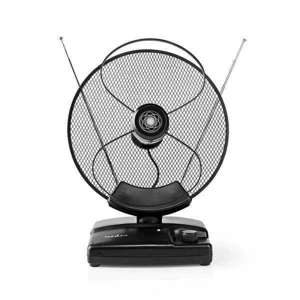 innendørs antenne | Aktiv | FM / UHF / VHF | Mottaksområde: 0-25 km | LTE700 | Forsterkning: 36 dB | Forsterkningskontroll | ABS | Sort