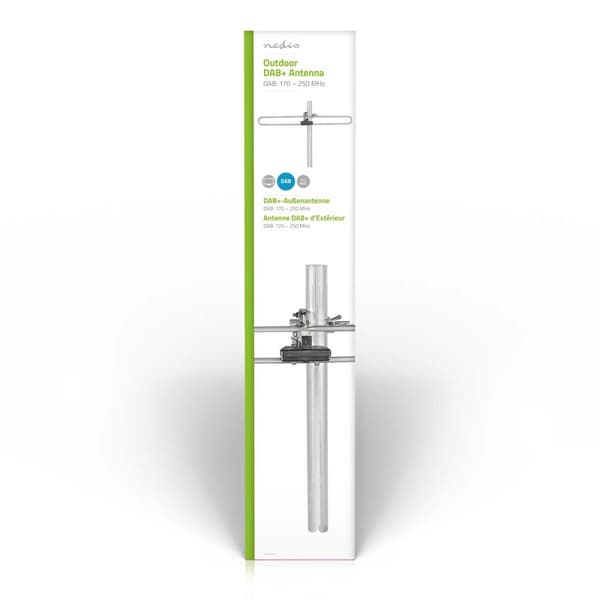 Utendørs DAB + antenne | Passiv | Mottaksområde: 0-50 km | Forsterkning: 4 dB | Aluminium