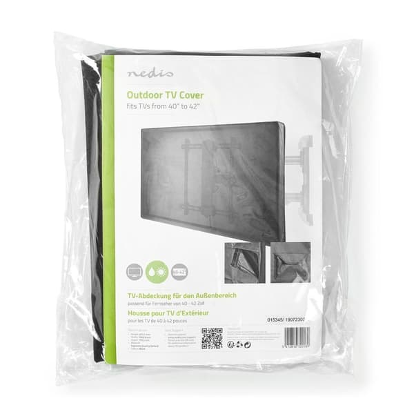 Utendørs TV Screen Cover | Skjermstørrelse: 40 - 42 " | Høyeste kvalitet Oxford | Sort