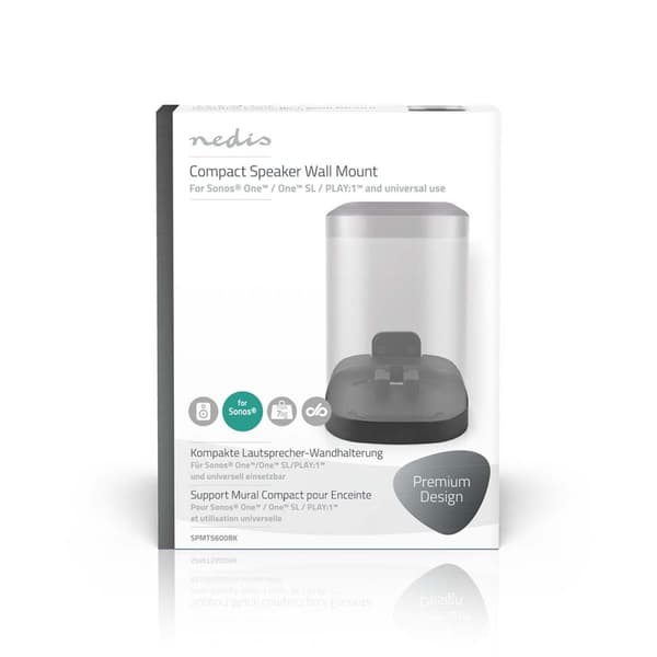 Högtalar Fäste | Kompatibel med: Sonos® One SL™ / Sonos® One™ / Sonos® PLAY:1™ | Vägg | 7 kg | Fast | ABS / Stål | Svart