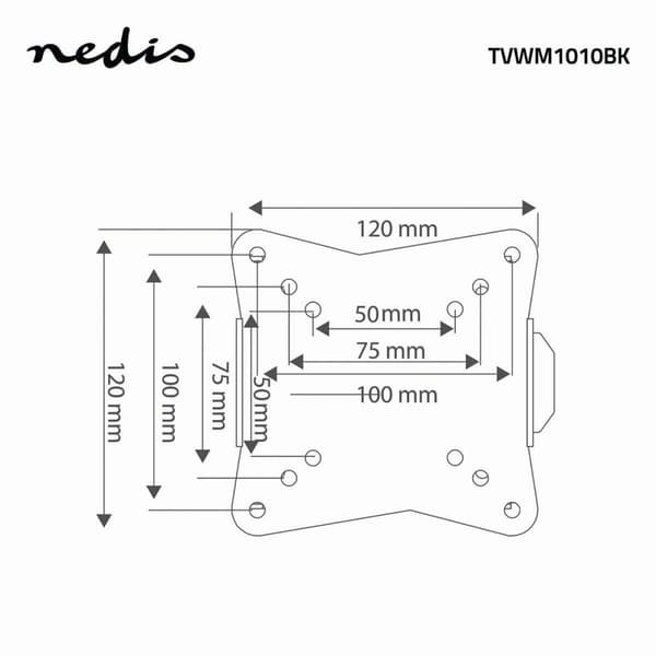 Fast TV Veggfeste | 13-27 " | Maximum skjerm vekt: 30 kg | Minimum vegg avstand: 20 mm | Stål | Sort