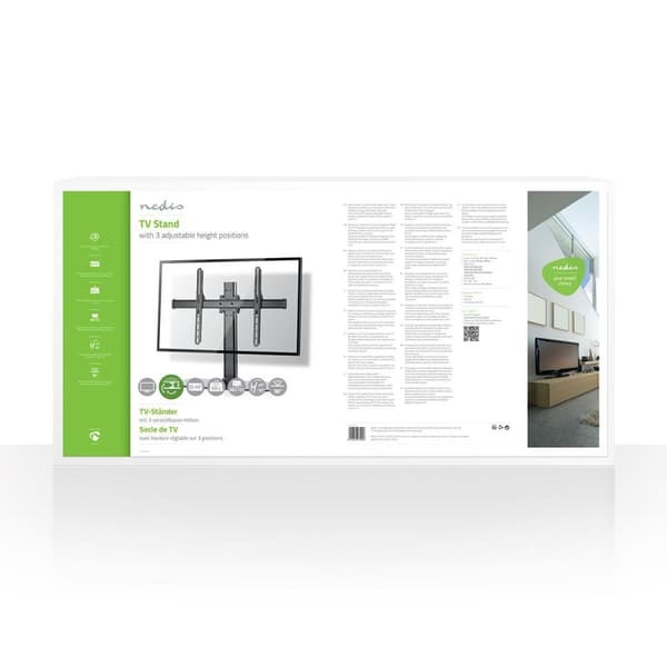 Full Motion TV Stand | 32-65 " | Maximum skjerm vekt: 45 kg | Tiltbar | Roterbar | Justerbare forhåndsfikserte høyder | Glass / Stål | Sort