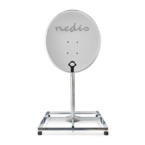 Satellit Balkon Stand | mast længde: 0.75 m | Maksimal størrelse: 90.0 cm | Bundpladestørrelse: 4 x 30 x 30 cm | Stål | Sølv
