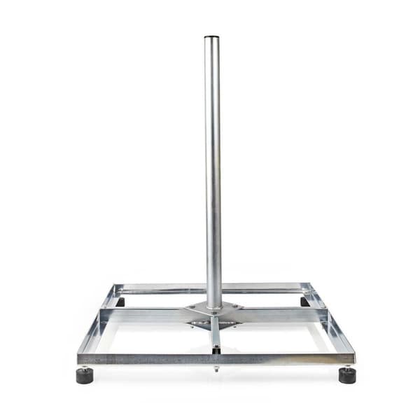 Satellit Balkon Stand | mast længde: 0.75 m | Maksimal størrelse: 90.0 cm | Bundpladestørrelse: 4 x 30 x 30 cm | Stål | Sølv