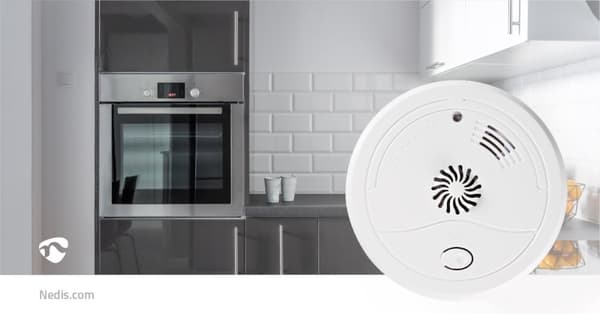Heat Alarm | Batteri drevet | batteritid opp til: 1 år | Med test knapp | 85 dB | ABS | Hvit