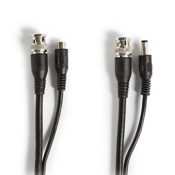 CCTV Overvågningskabel | BNC / DC | 10.0 m | Runde | PVC | Sort | Gaveæske
